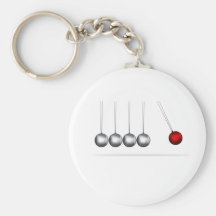 newtons cradle silver balls concept key chain