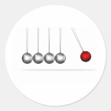 newtons cradle silver balls concept round stickers