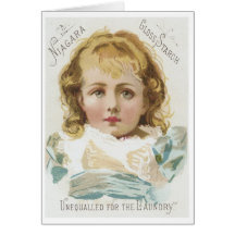 Niaraga Gloss Starch - Little Girl Greeting Card