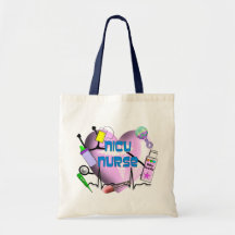 NICU Nurse Pink Heart Design Gifts Canvas Bag