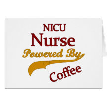 Nicu Nurse Powered By Coffee Greeting Cards