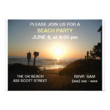 Night Beach Party Invitation