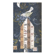 Night Bird Collage Art Business Card