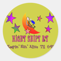 Night Shift RT MOON Stick Man Sticker