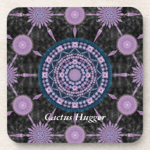 Nightblooming Cactus Mandala Array Coaster