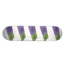Nine as Ni Nickle and Ne Neon Skate Board Decks