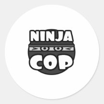 Ninja Cop Round Sticker