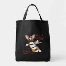 Ninja Corgi Canvas Bags