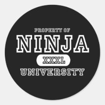 Ninja University Dark Round Sticker