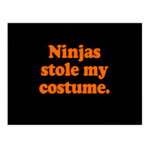 Ninjas stole my costume postcards