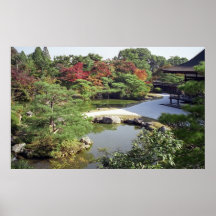 NINNA-JI TEMPLE GARDEN and POND - KYOTO JAPAN Print