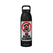 No Aliens Allowed Water Bottle