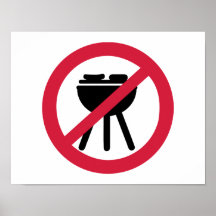 No BBQ barbecue Poster
