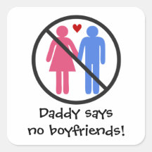 NO Boyfriends Square Stickers
