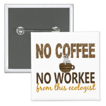 No Coffee No Workee Ecologist Button