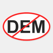 No DEM Oval Stickers