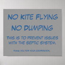 No Dumping, No Kite Flying, This is to prevent ... Posters