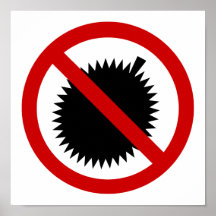 NO Durian Fruit ⚠ Thai Sign ⚠ Poster