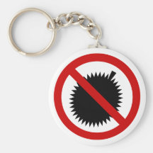 NO Durian Tropical Fruit ⚠ Thai Sign ⚠ Keychain