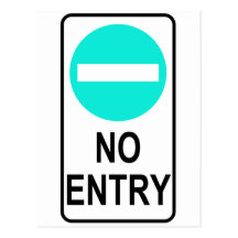 No Entry Road Sign Traffic Cartoon Graphic Design Post Cards