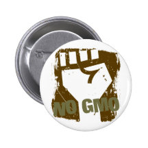 NO GMO Fist Pinback Button