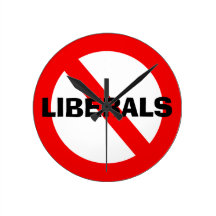 NO LIBERALS WALL CLOCK