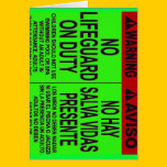 NO LIFE GUARD ON DUTY cards