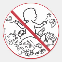 No Mess! Round Sticker