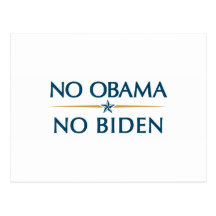 NO OBAMA NO BIDEN POST CARD