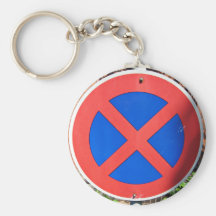No Parking sign board against the brick wall Key Chains