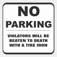 No Parking Sticker