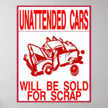 No Parking, Unattend Cards Sold Posters
