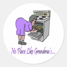 no.place.grandmas round sticker