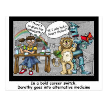 No Place Like Homaeopathy Funny Cartoon Gifts & Te Postcard