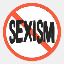 No Sexism Round Stickers