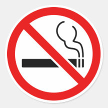 No Smoking Round Sticker