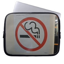 No Smoking Sign inside train Laptop Sleeves