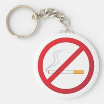 No smoking sign with a smoking cigarette key chain