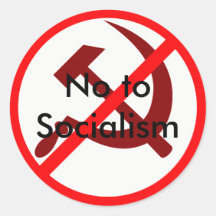 No to Socialism Round Stickers