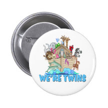 Noah's Ark We're Twins Buttons