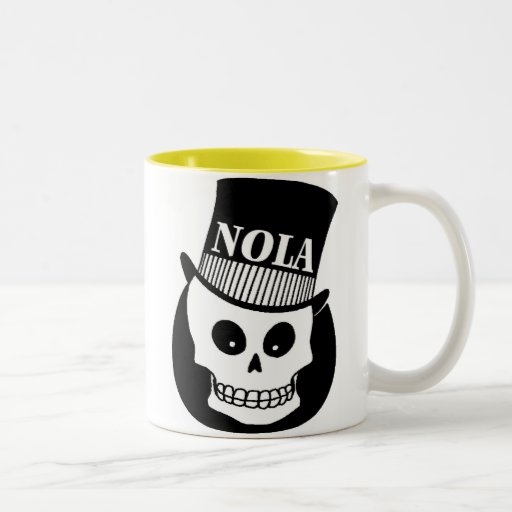 NOLA Skull In Top Hat Coffee Mugs