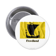 Nordland waving flag with name pinback button