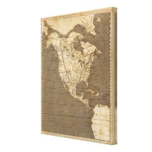 North America Map by Arrowsmith Gallery Wrapped Canvas