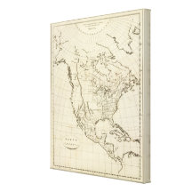 North America outline map Canvas Prints