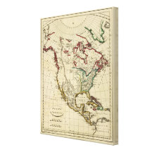 North America with boundaries outlined Stretched Canvas Prints
