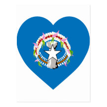 Northern Marianas Flag Heart Postcards