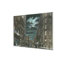Northern View of Chenango Street at Night Canvas Print