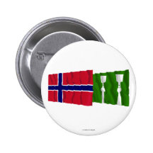 Norway and Hedmark waving flags Buttons