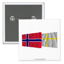 Norway and Nord-Trøndelag waving flags Pins