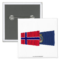 Norway and Oslo waving flags Pinback Buttons